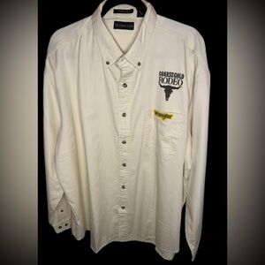 Mens Rodeo Coarsegold NWOT Long Sleeve Cream Button Up Shirt - Sz 2XL Ultraclub